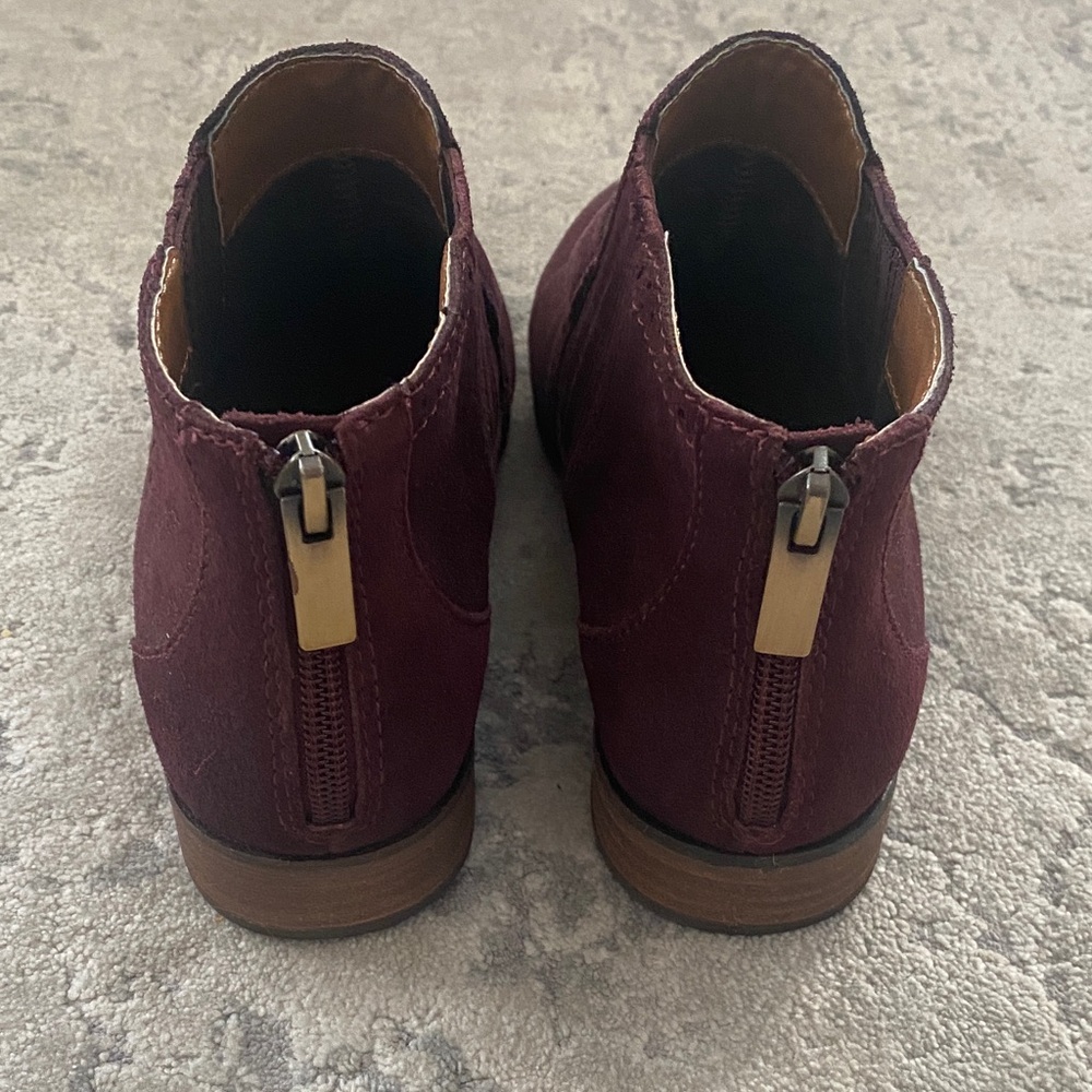Dolce Vita Burgundy Suede Ankle Boots - Picture 6 of 8